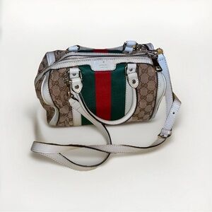 Gucci Beige and Green Crossbody Bag